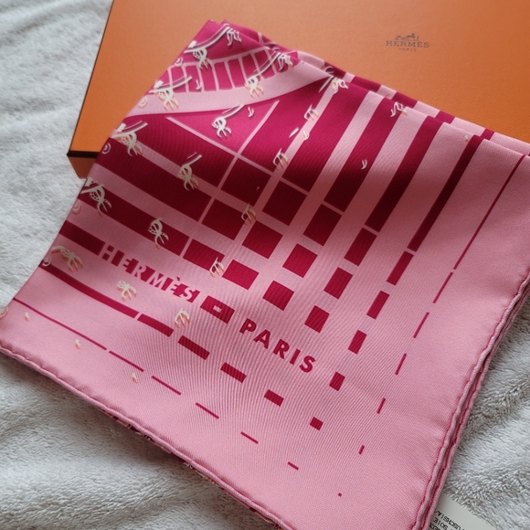 Hermes Carre Ginza Special Silk Scarf - Pink - Picture 6 of 10